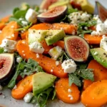 Carrot Arugula Salad with Fig, Goat Cheese & Avocado