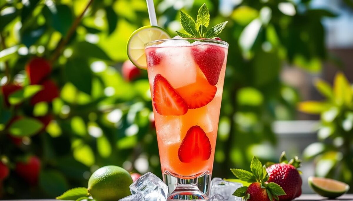 Strawberry Lime Vodka Smash