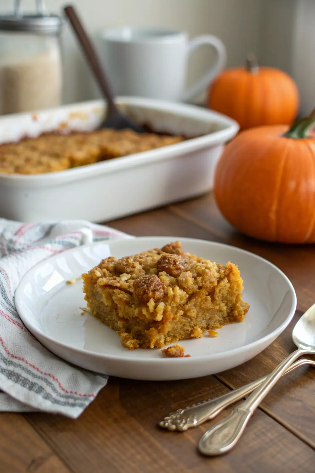 A delicious plate of Pumpkin Oatmeal Dump Cake