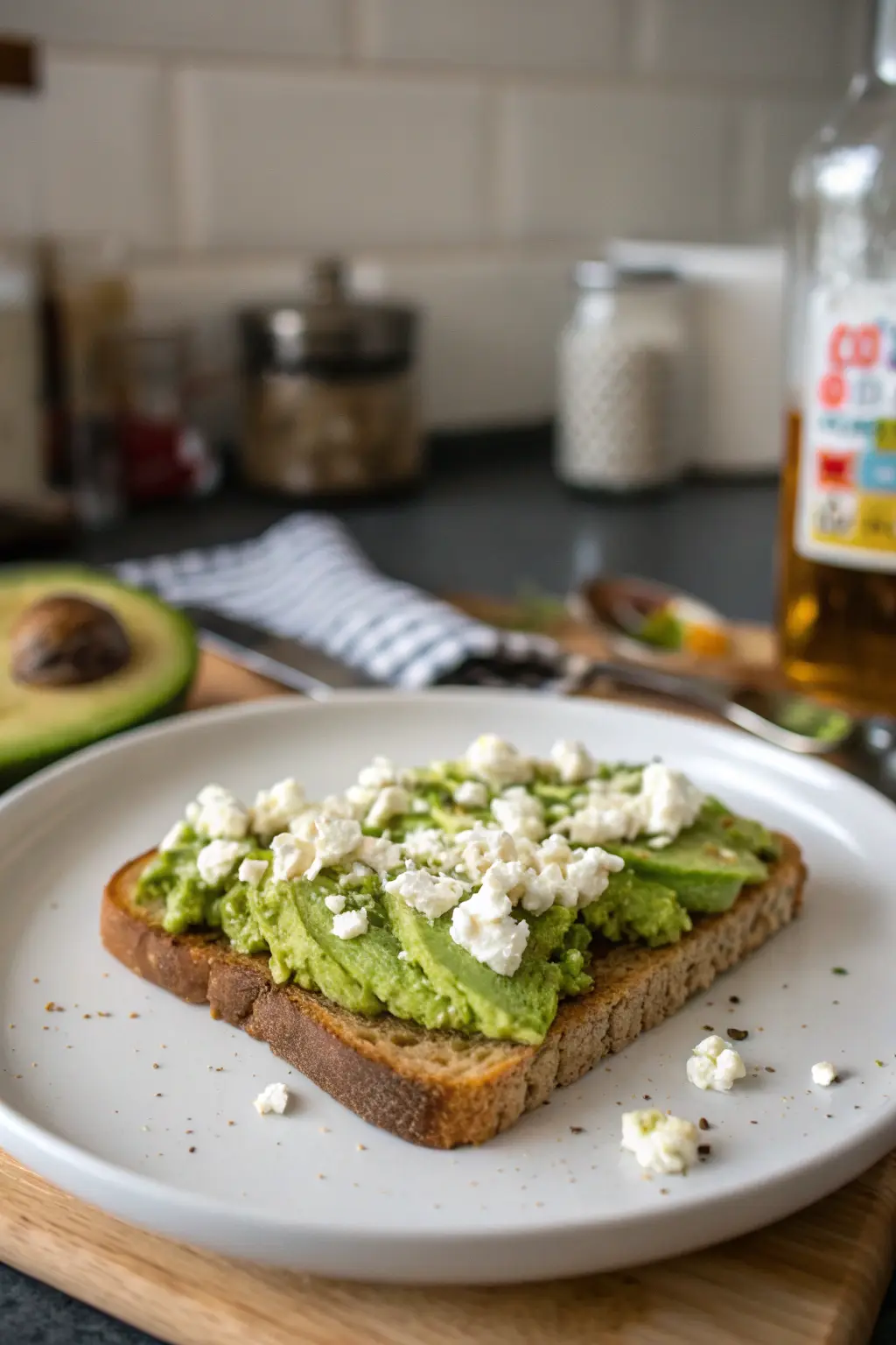 A delicious plate of Avocado Feta Toast