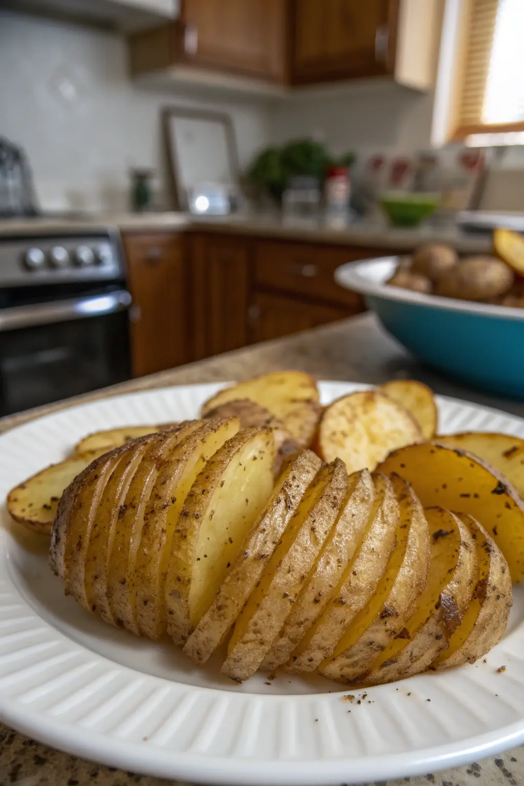 A delicious plate of Sheet Pan Scored Potatoes