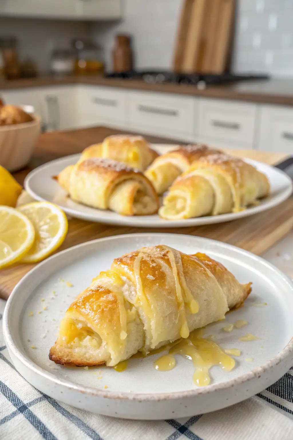A delicious plate of Lemon Cheesecake Crescent Rolls
