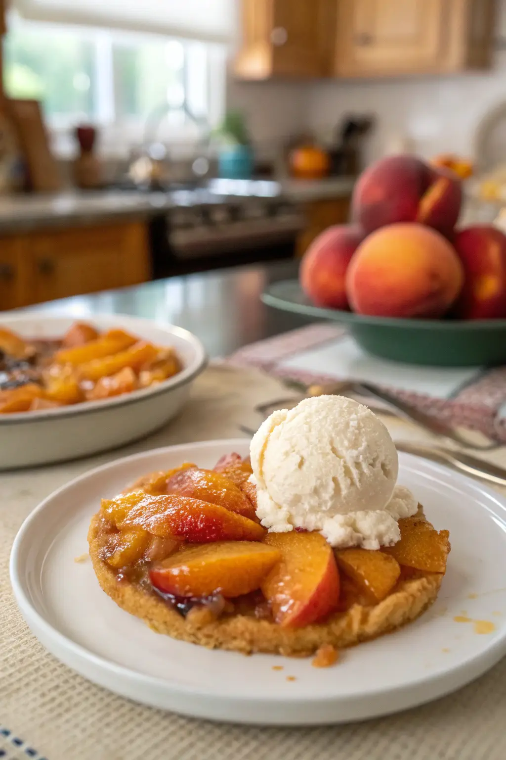 A delicious plate of Fresh Peach Dessert