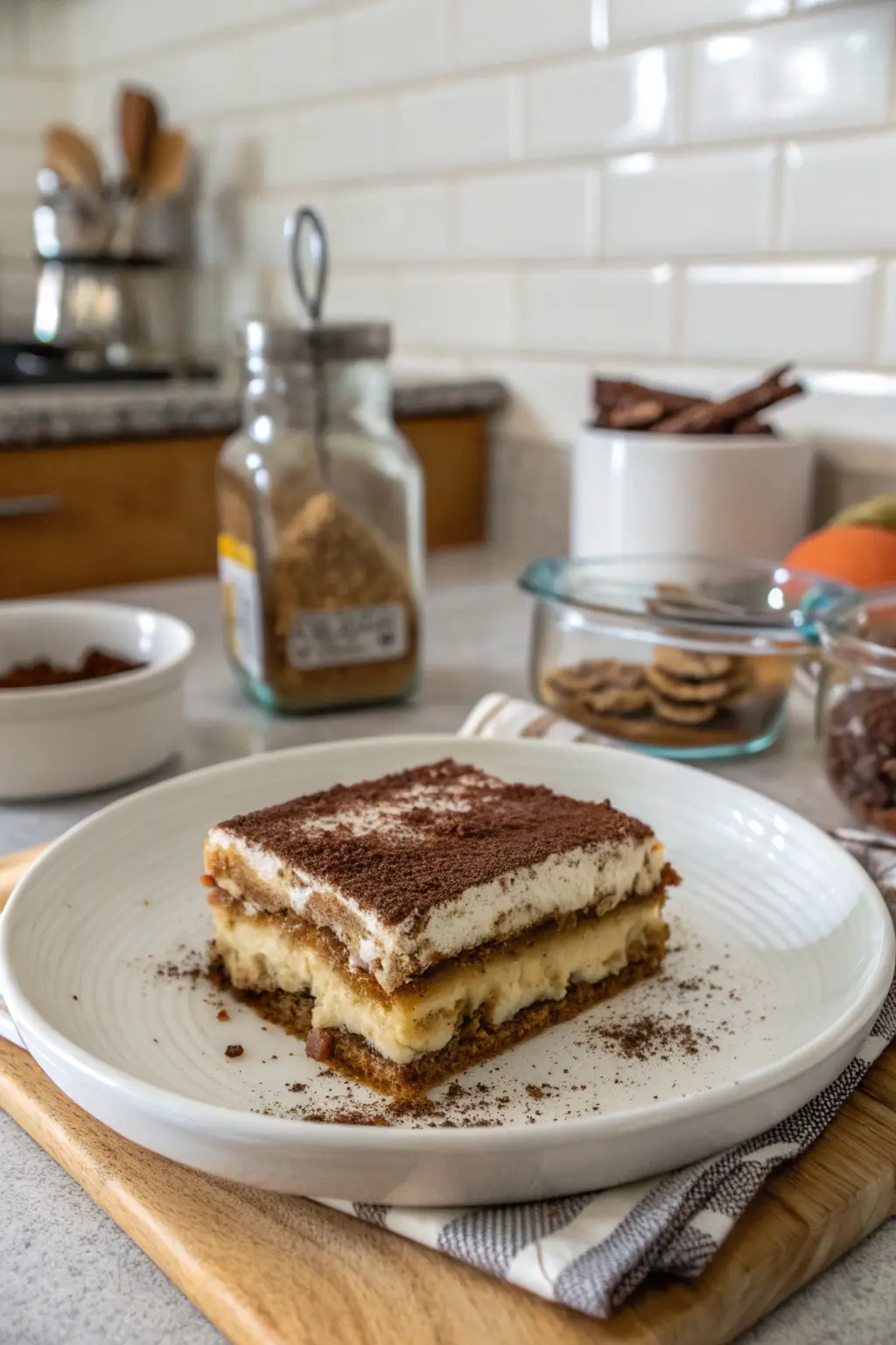 A delicious plate of Tiramisu Toffee Dessert