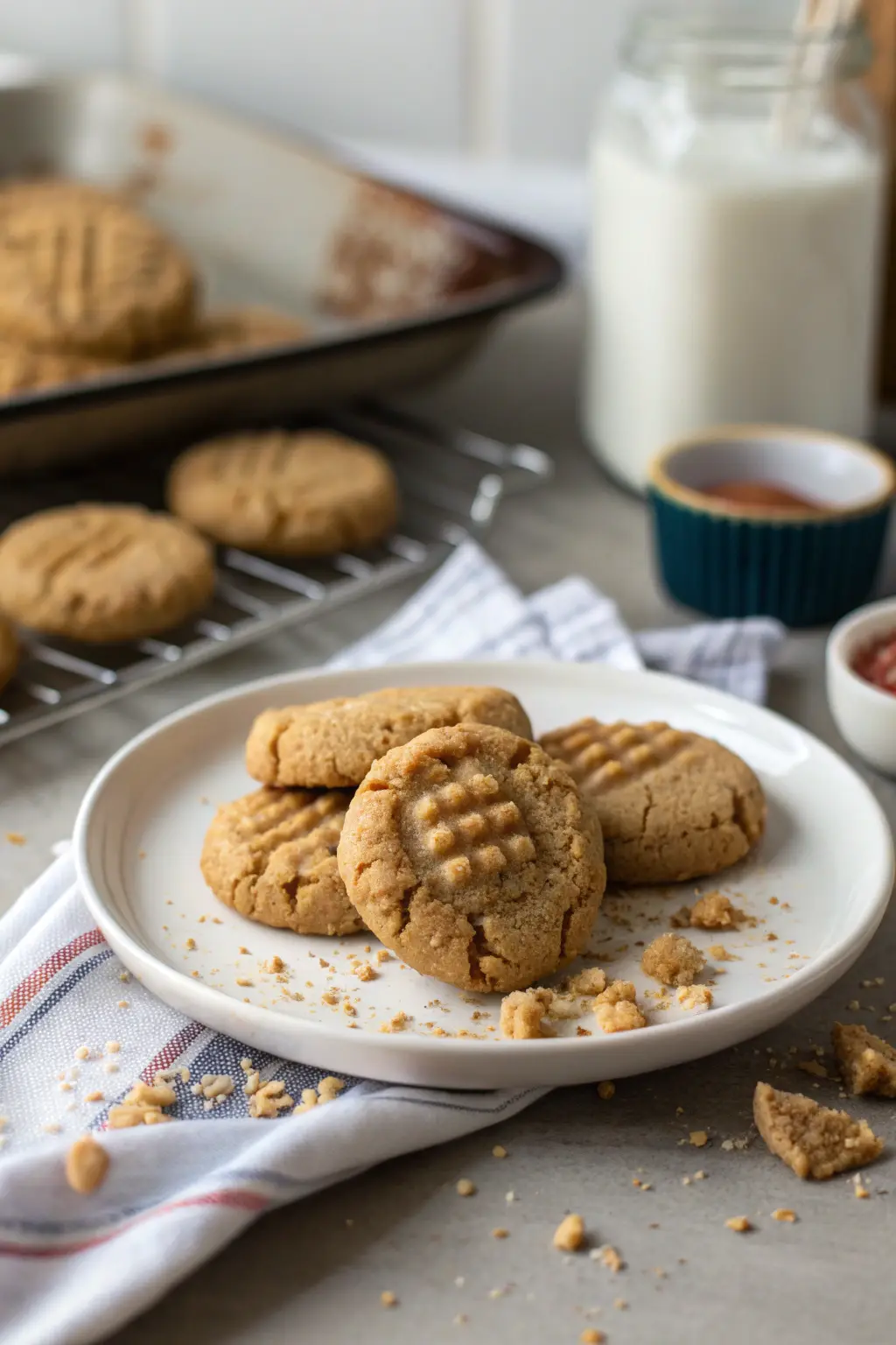 A delicious plate of peanut butter cookies