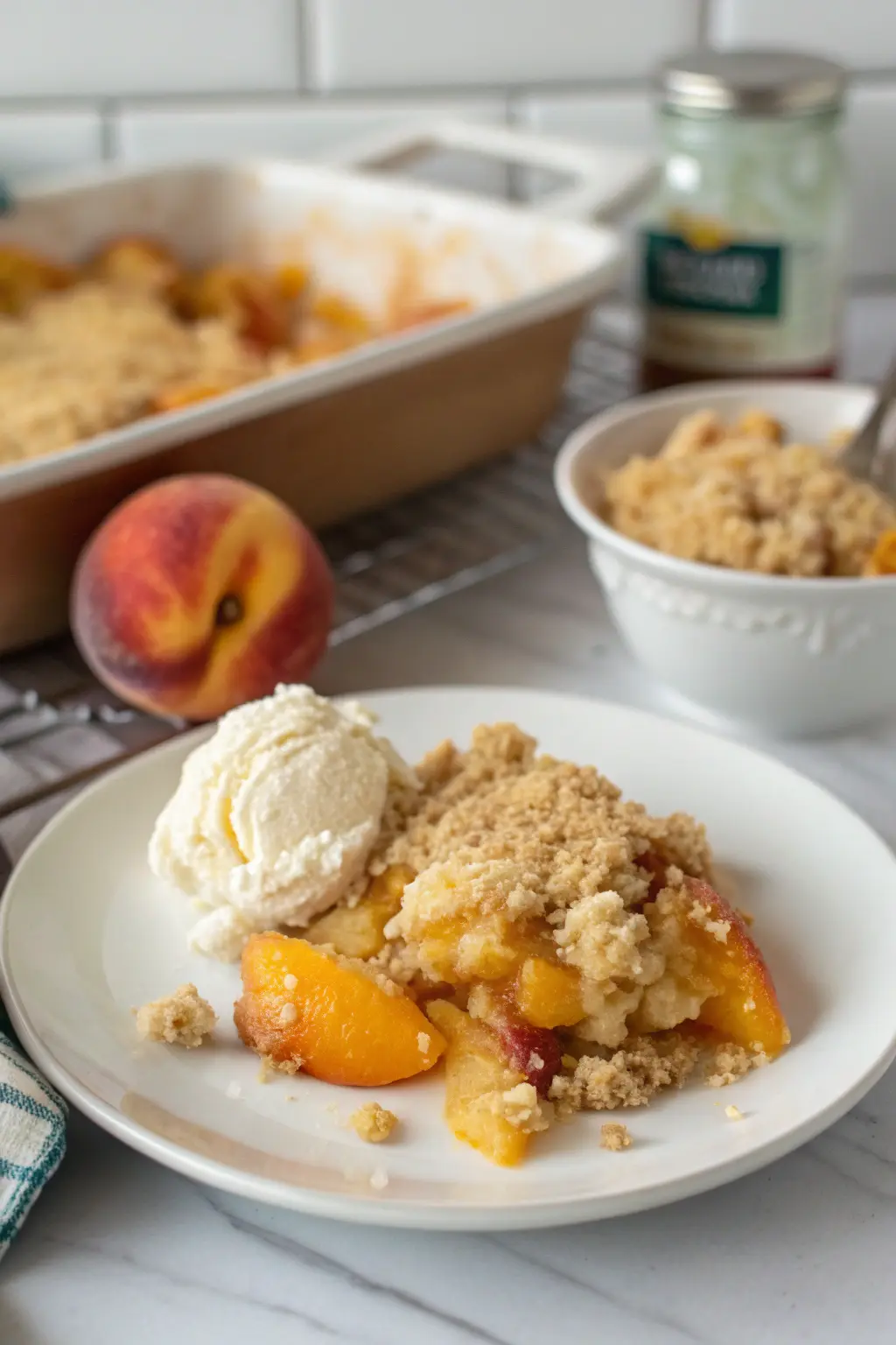 A delicious plate of Peach Dump Cake