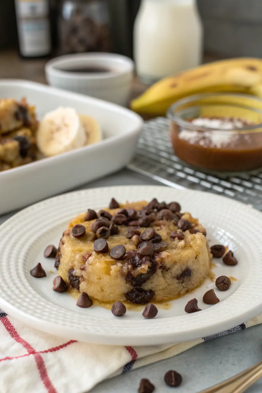 A delicious plate of Banana Chocolate Chip Dessert