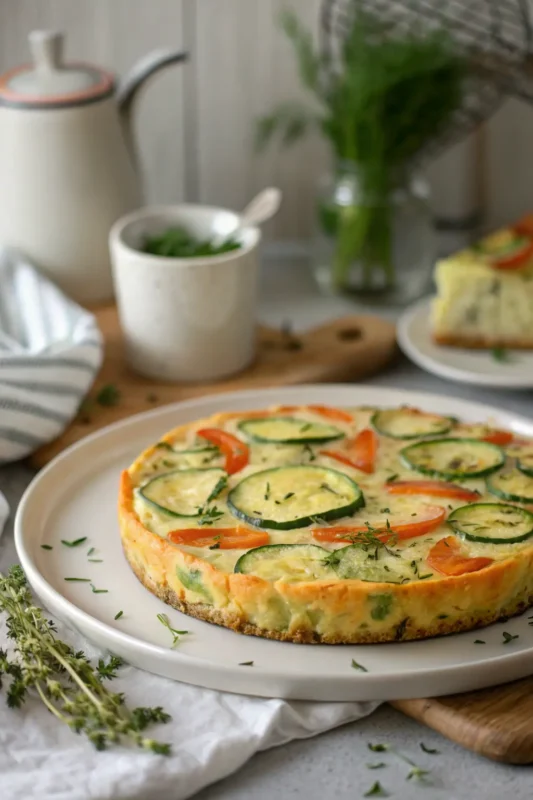 A delicious plate of Zucchini & Carrot Crustless Quiche