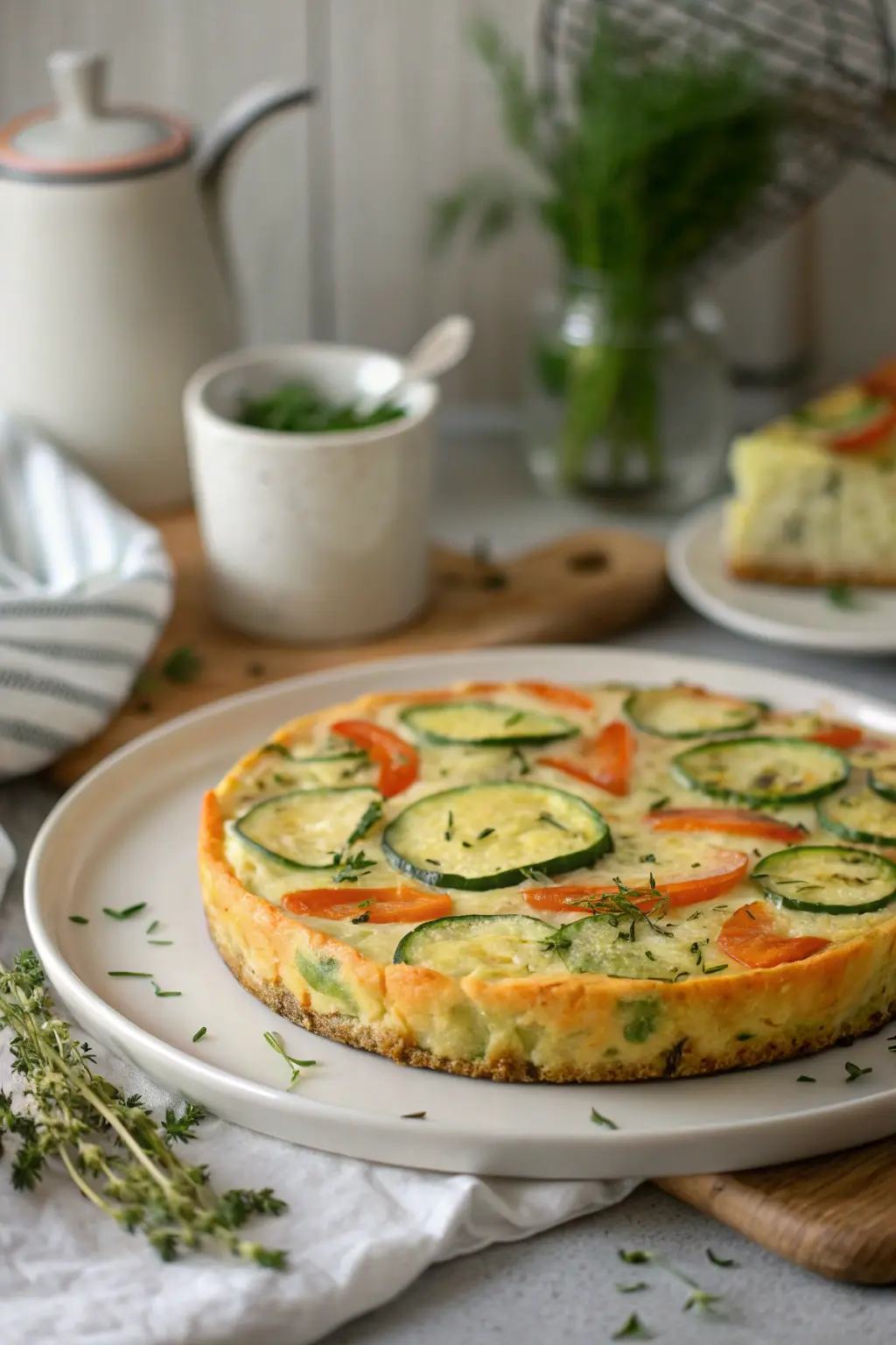 A delicious plate of Zucchini & Carrot Crustless Quiche