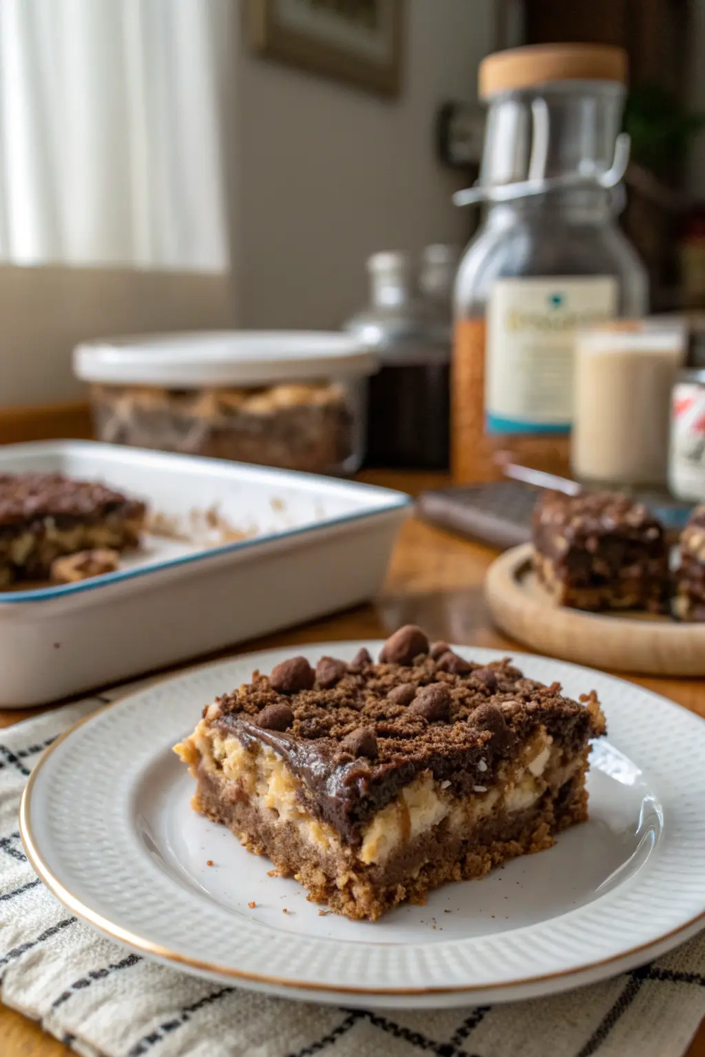 A delicious plate of No Bake Double Good Dessert