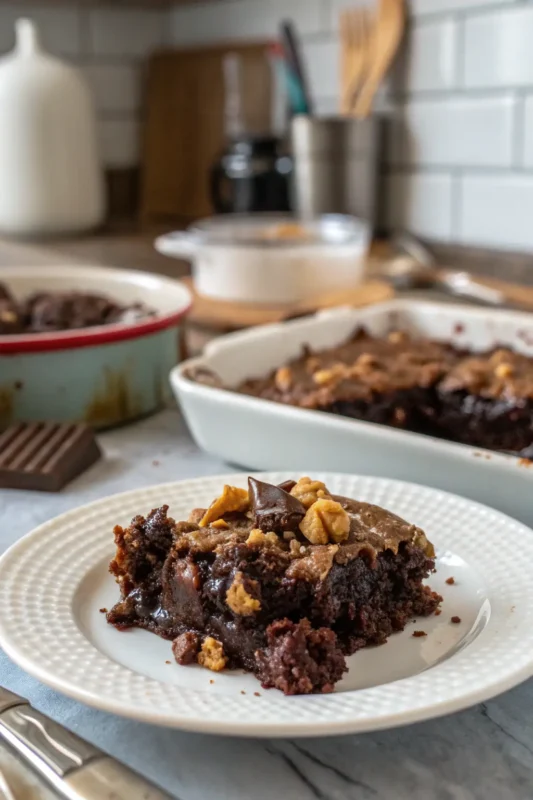 A delicious plate of Death by Chocolate Dump Cake