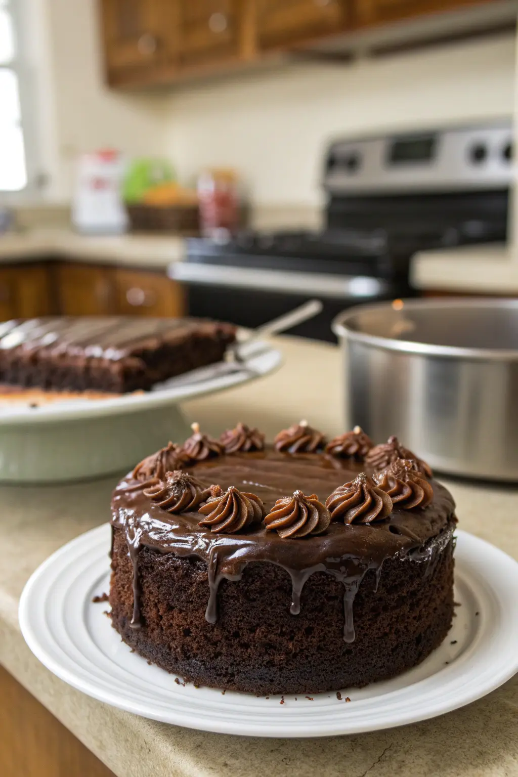 A delicious plate of Decadent Chocolate Cake