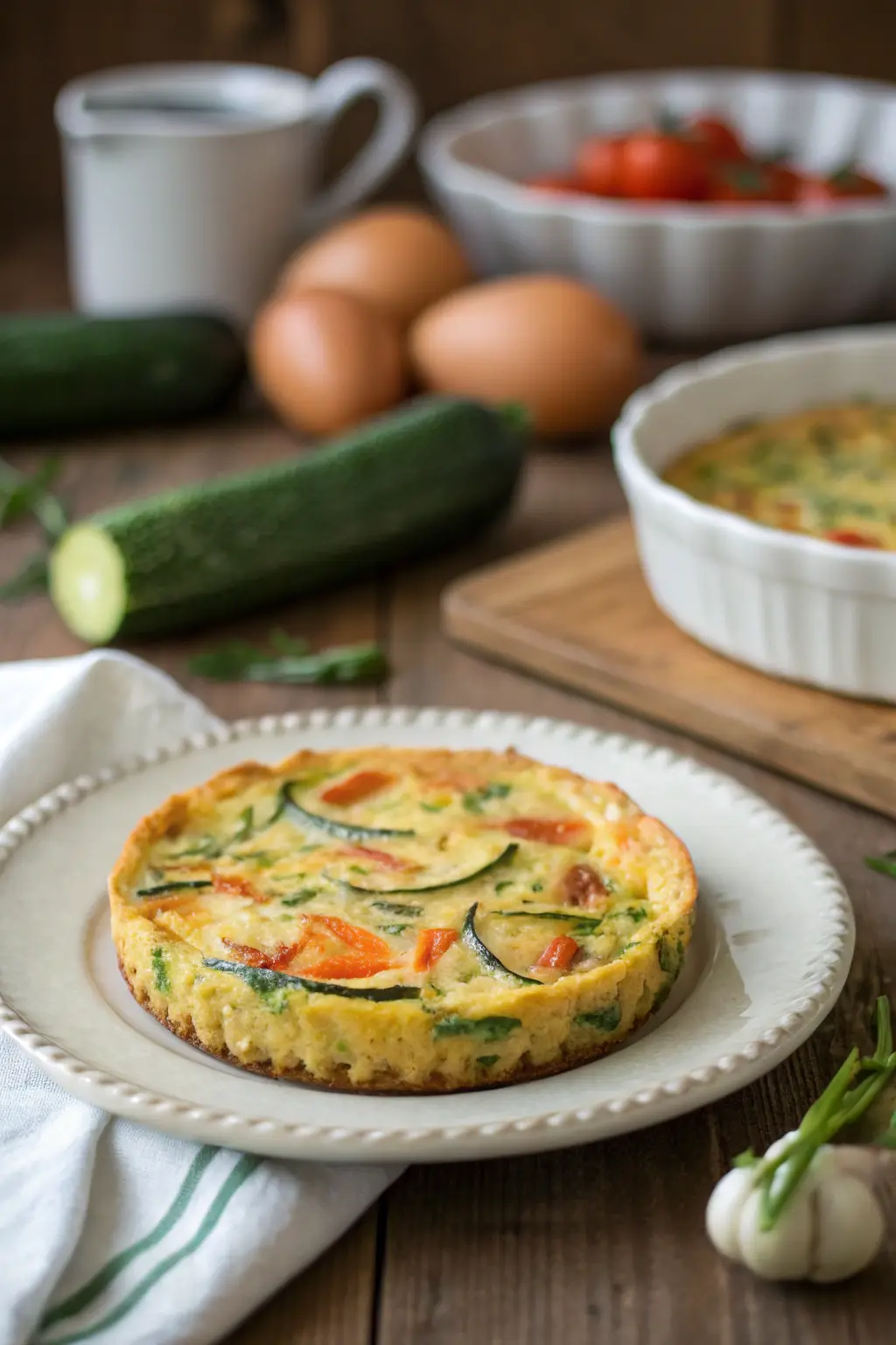 A delicious plate of Zucchini & Carrot Crustless Quiche