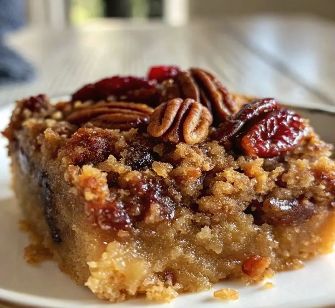 A delicious plate of Pecan Pie Dump Cake