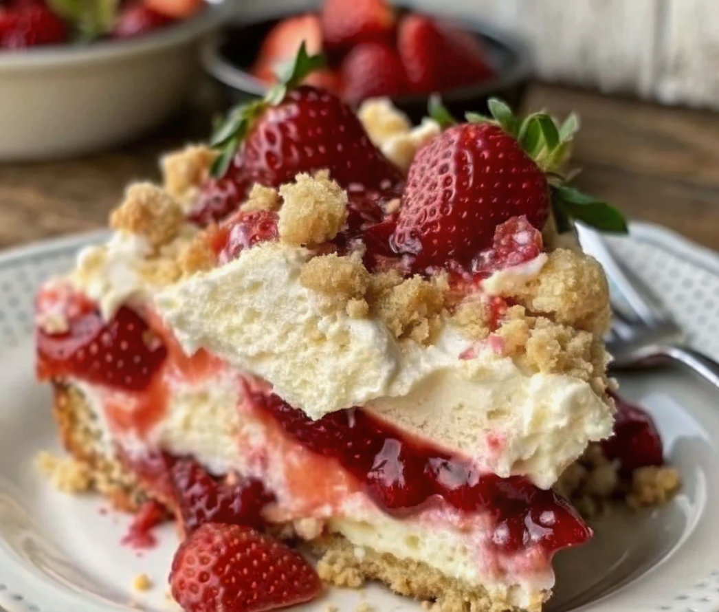 Strawberry Cheesecake Dump Cake