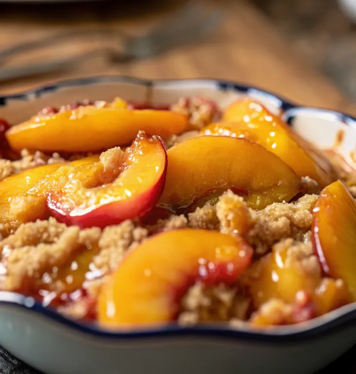 Slow Cooker Peach Dump Cake