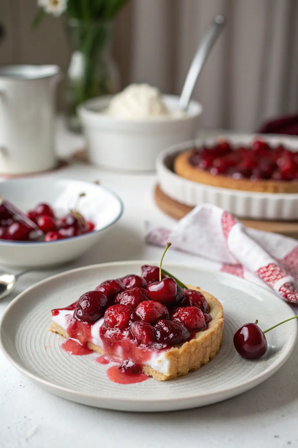 A delicious plate of Cherry Dessert