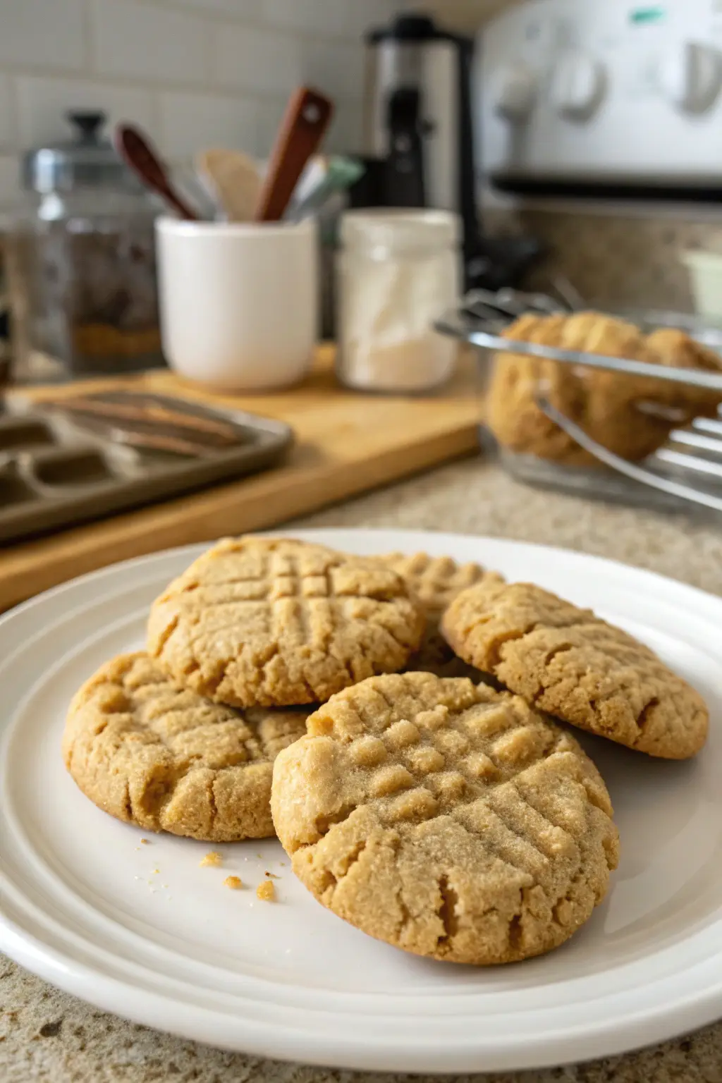 A delicious plate of peanut butter cookies