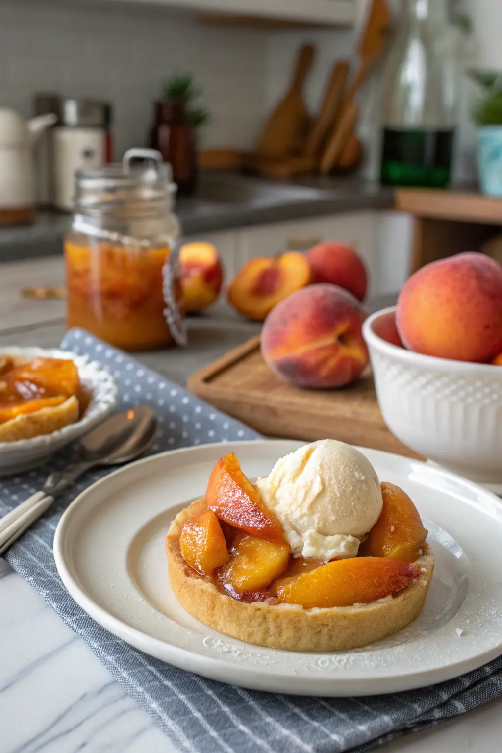 A delicious plate of Fresh Peach Dessert
