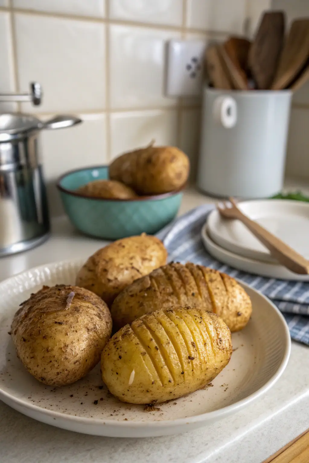 A delicious plate of Sheet Pan Scored Potatoes