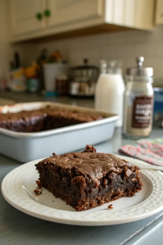 A delicious plate of 📦 Chocolate Dump Cake
