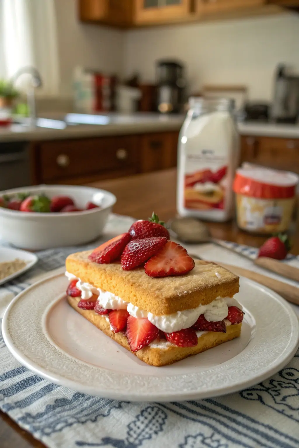 A delicious plate of Strawberry Twinkie Dessert