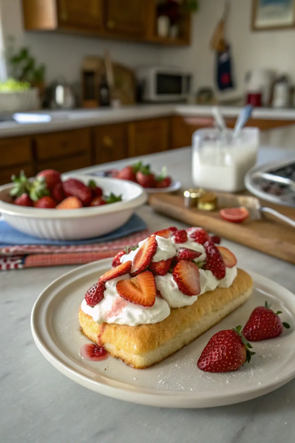 A delicious plate of Strawberry Twinkie Dessert