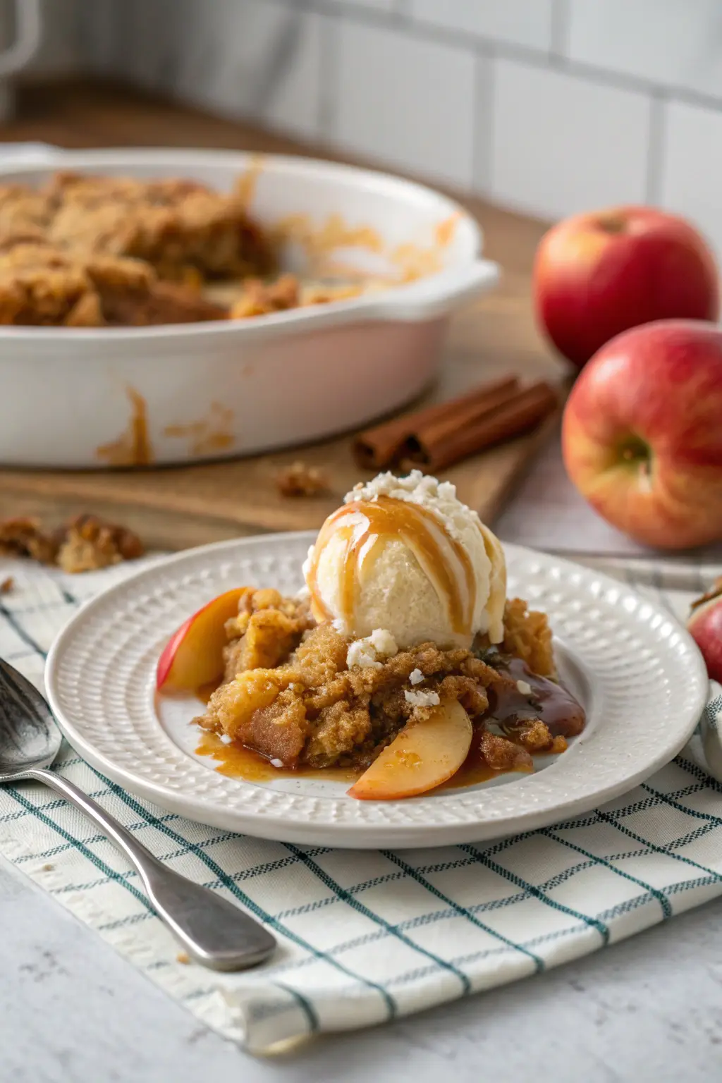 A delicious plate of Caramel Apple Dump Cake