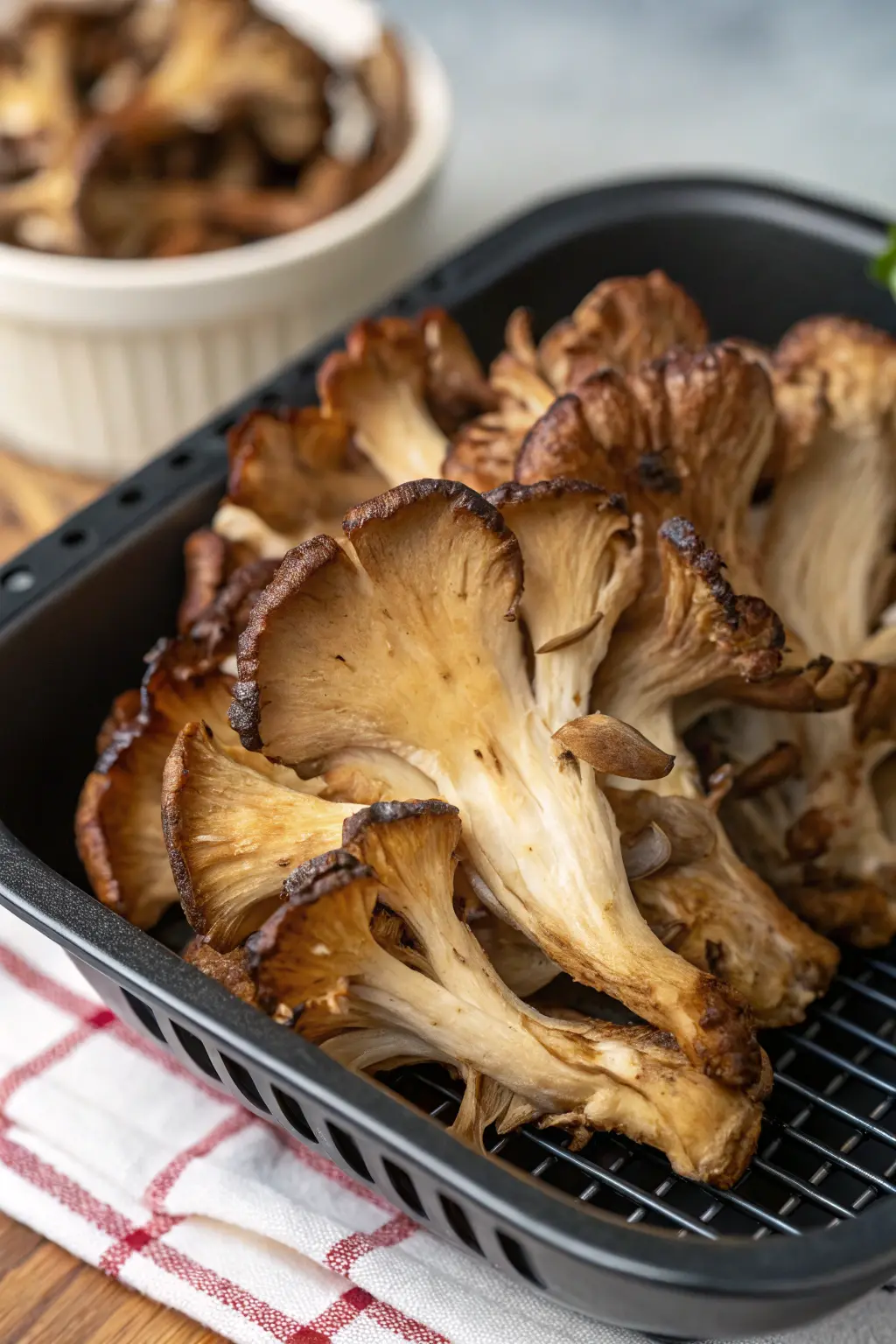 A delicious plate of Air Fryer Maitake