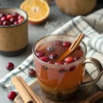 A delicious plate of Hot Spiced Cranberry Cider