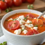 A delicious plate of Cottage Cheese Tomato Soup