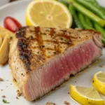 A delicious plate of Air Fryer Tuna Steak
