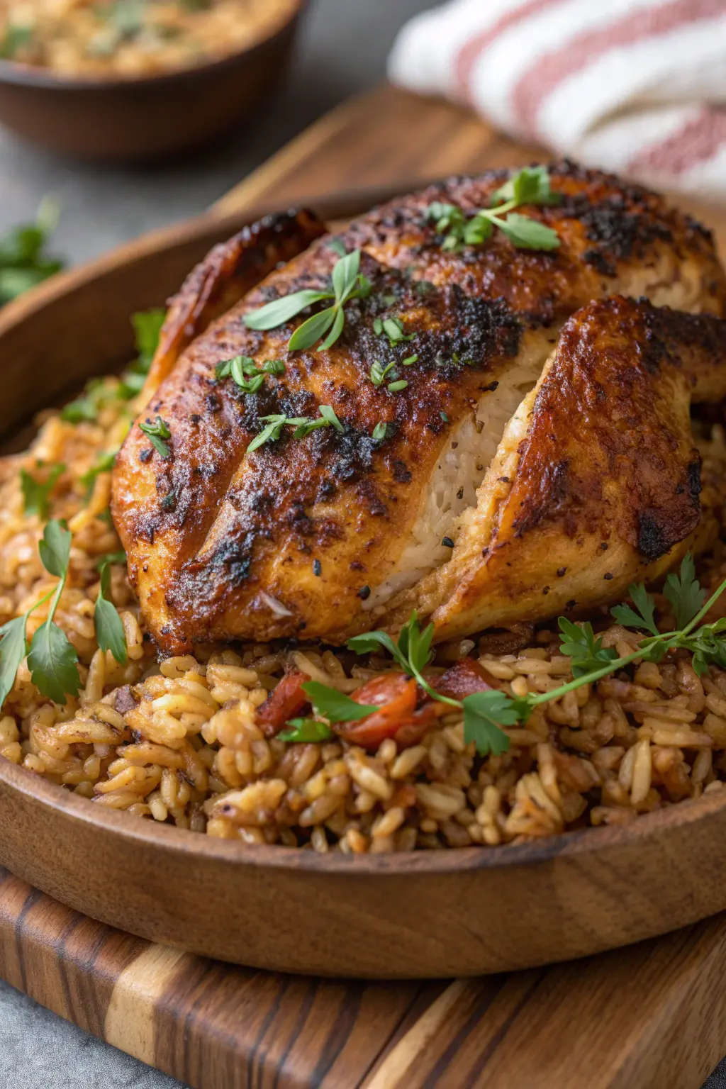 A delicious plate of Air Fryer Chicken Kamut
