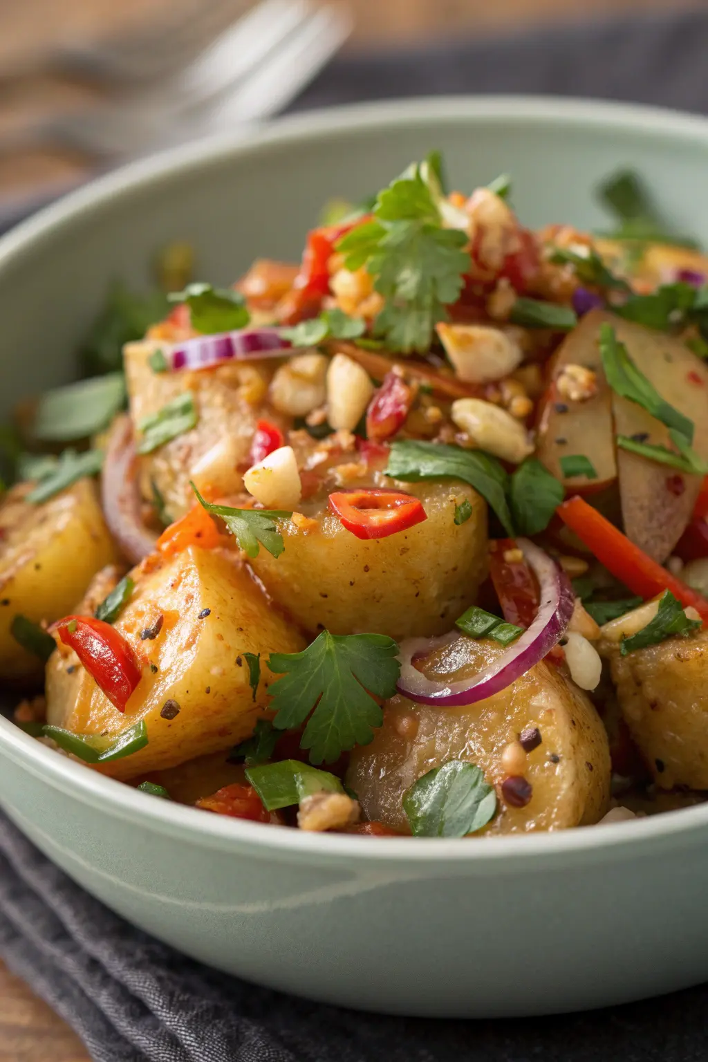 A delicious plate of Thai-Inspired Potato Salad