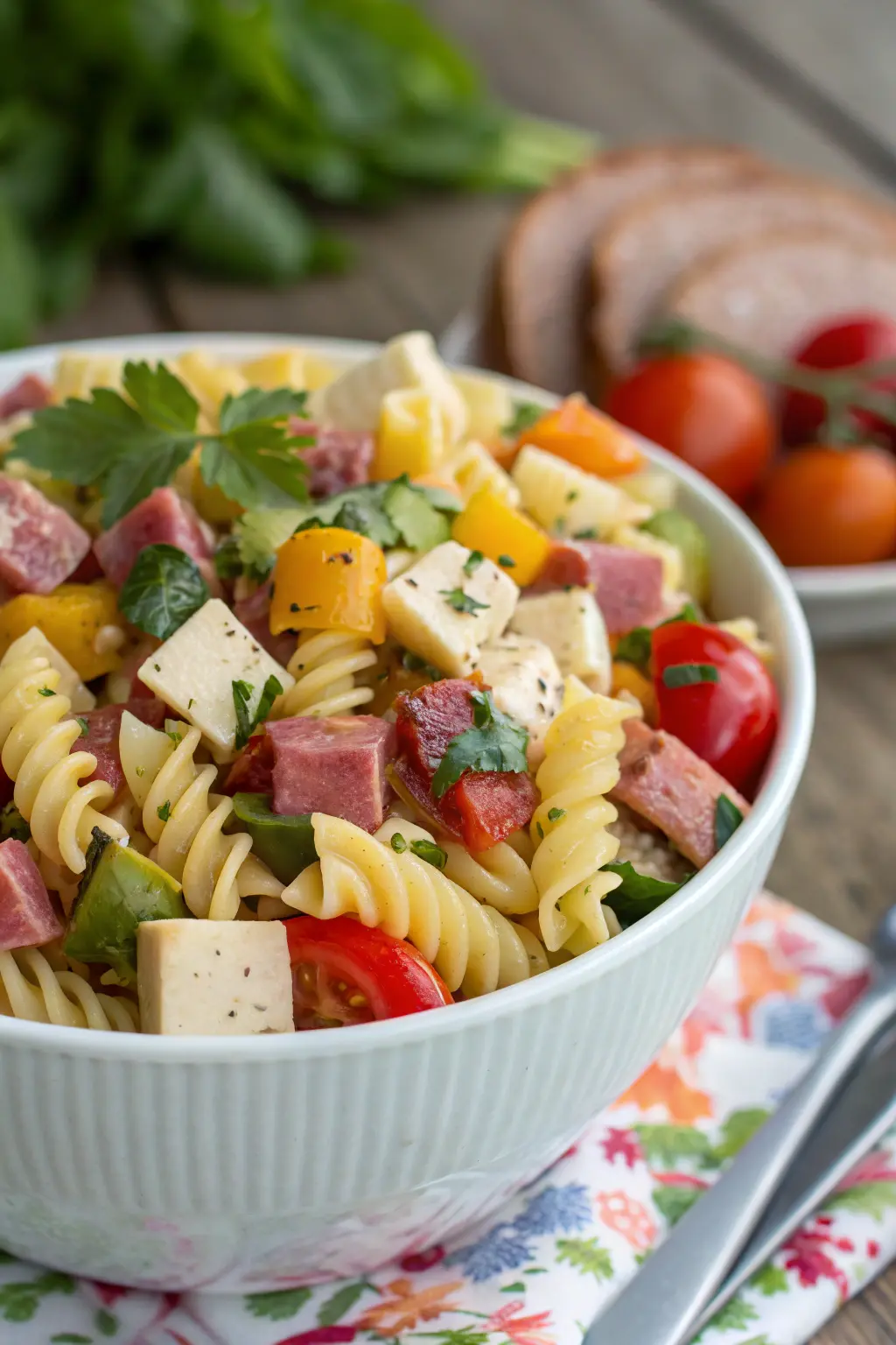 A delicious plate of The Perfect Picnic Pasta Salad