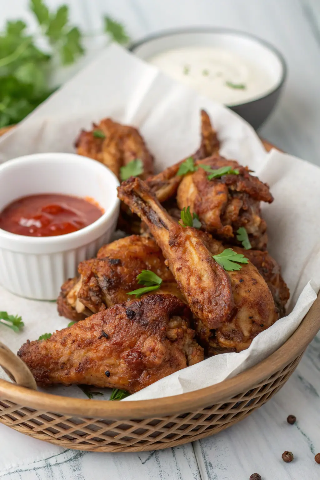 A delicious plate of Air Fryer Rabbit Wings