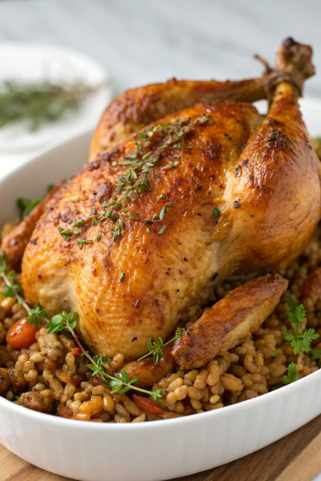A delicious plate of Air Fryer Chicken Einkorn