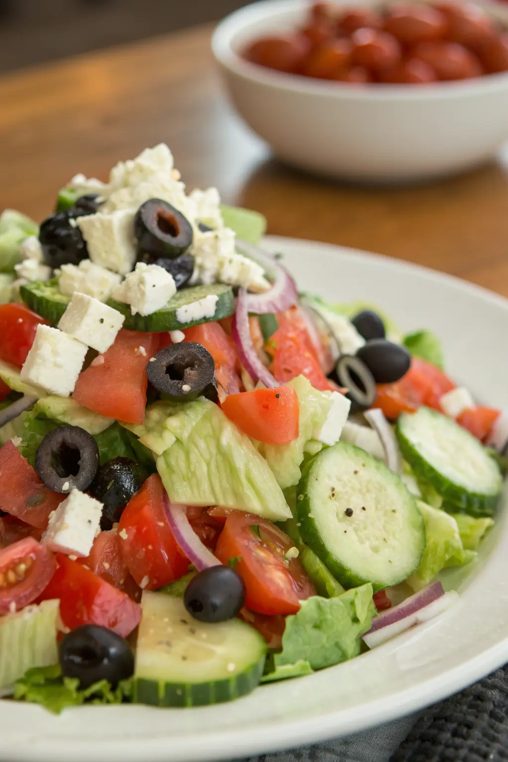 A delicious plate of My Big Fat Greek Salad