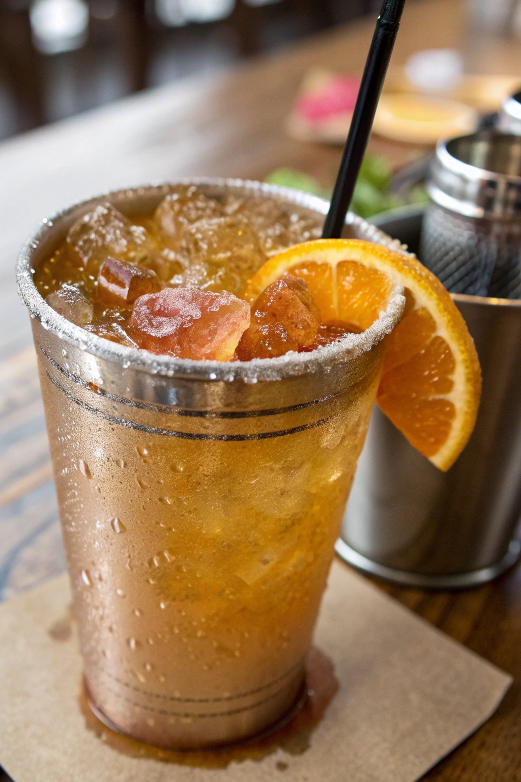 A delicious plate of Cider-Bourbon Thermos Cocktail