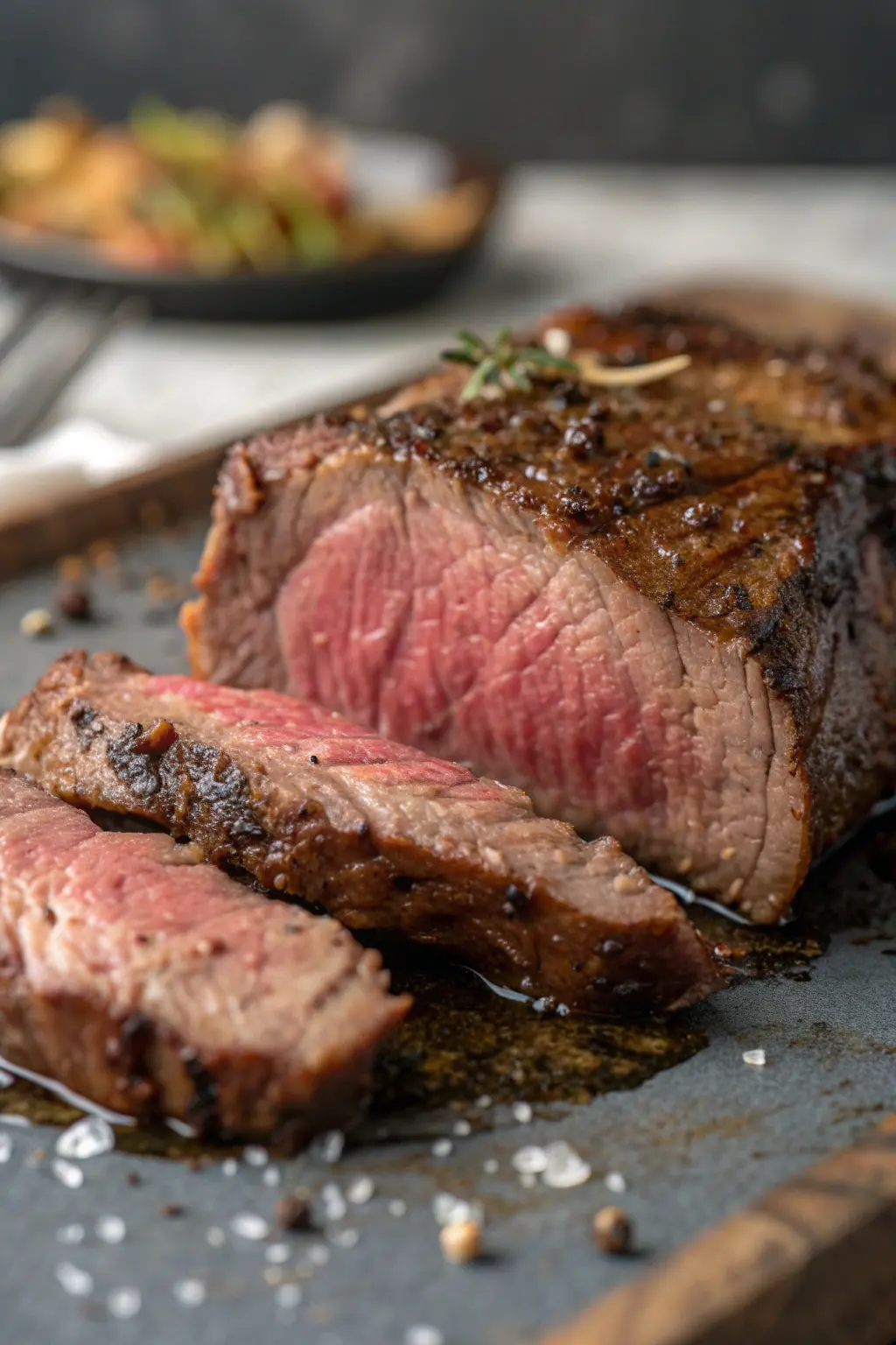 A delicious plate of Air Fryer Emu Steak