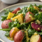 A delicious plate of Potato and Mustard Greens Salad