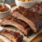 A delicious plate of Air Fryer Bison Ribs