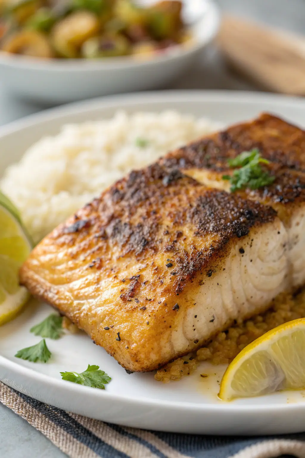 A delicious plate of Air Fryer Mahi Mahi