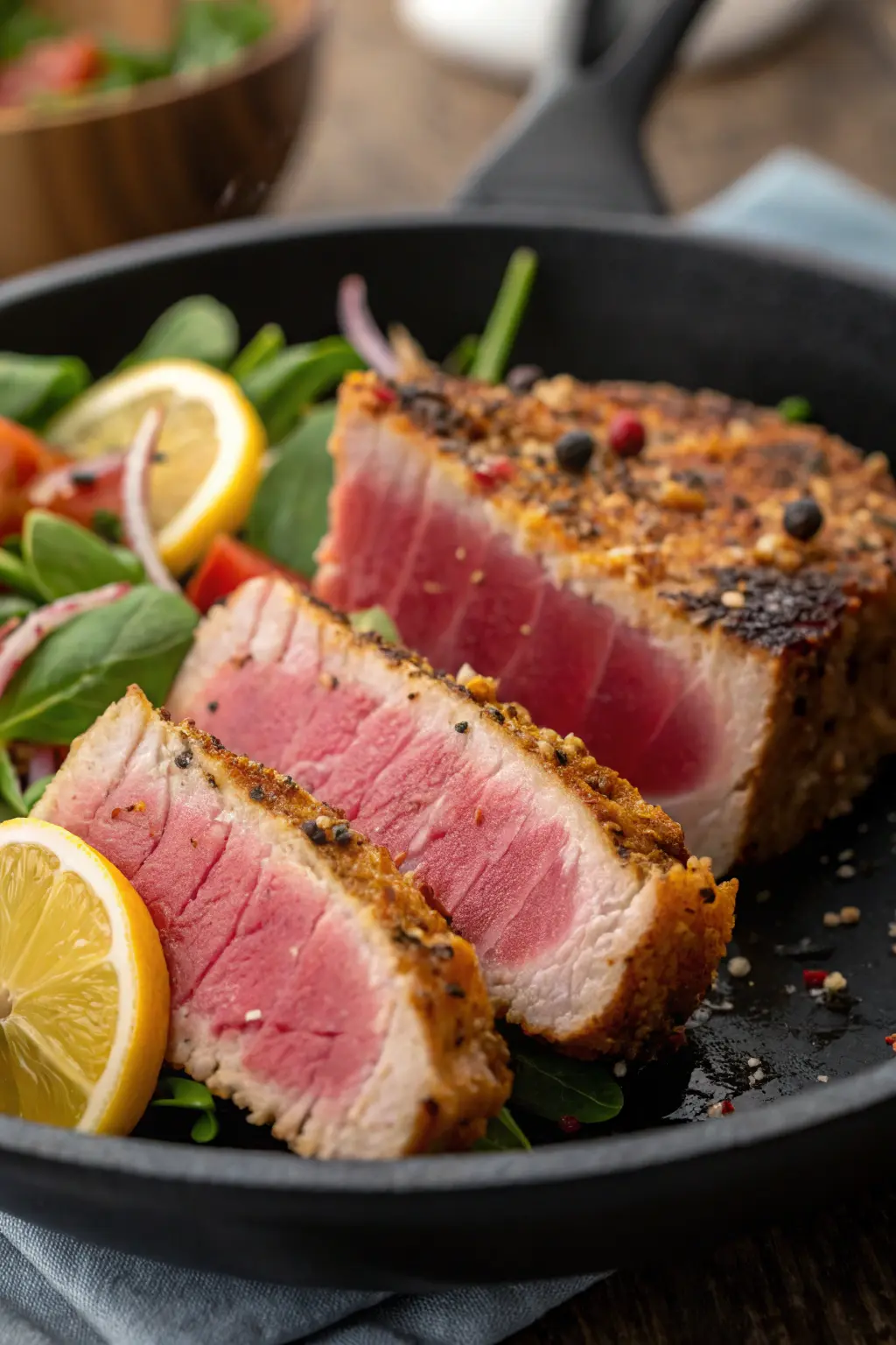A delicious plate of Air Fryer Tuna Steak