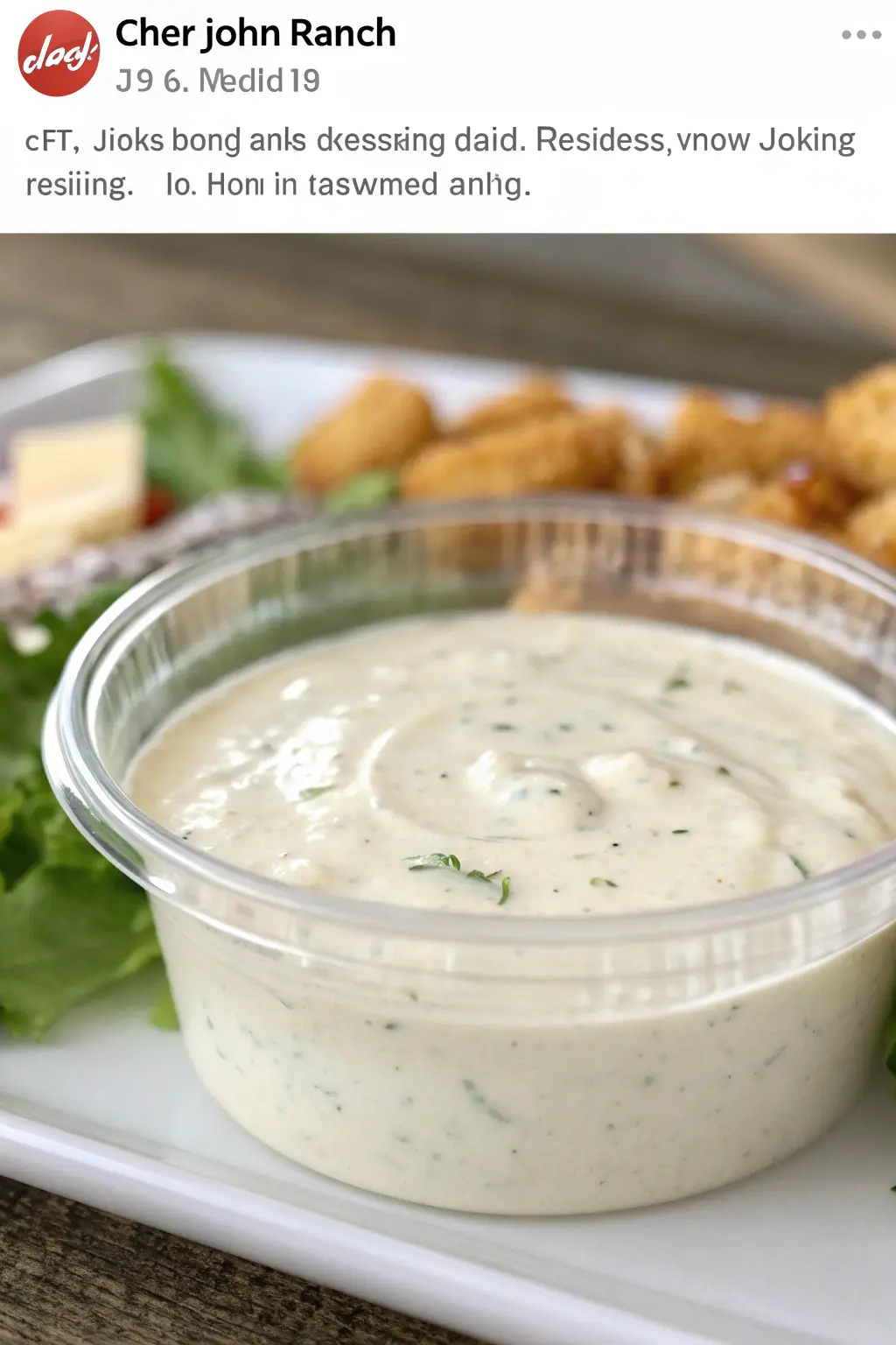 A delicious plate of Chef John's Ranch Dressing