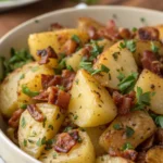 A delicious plate of Grilled German Potato Salad