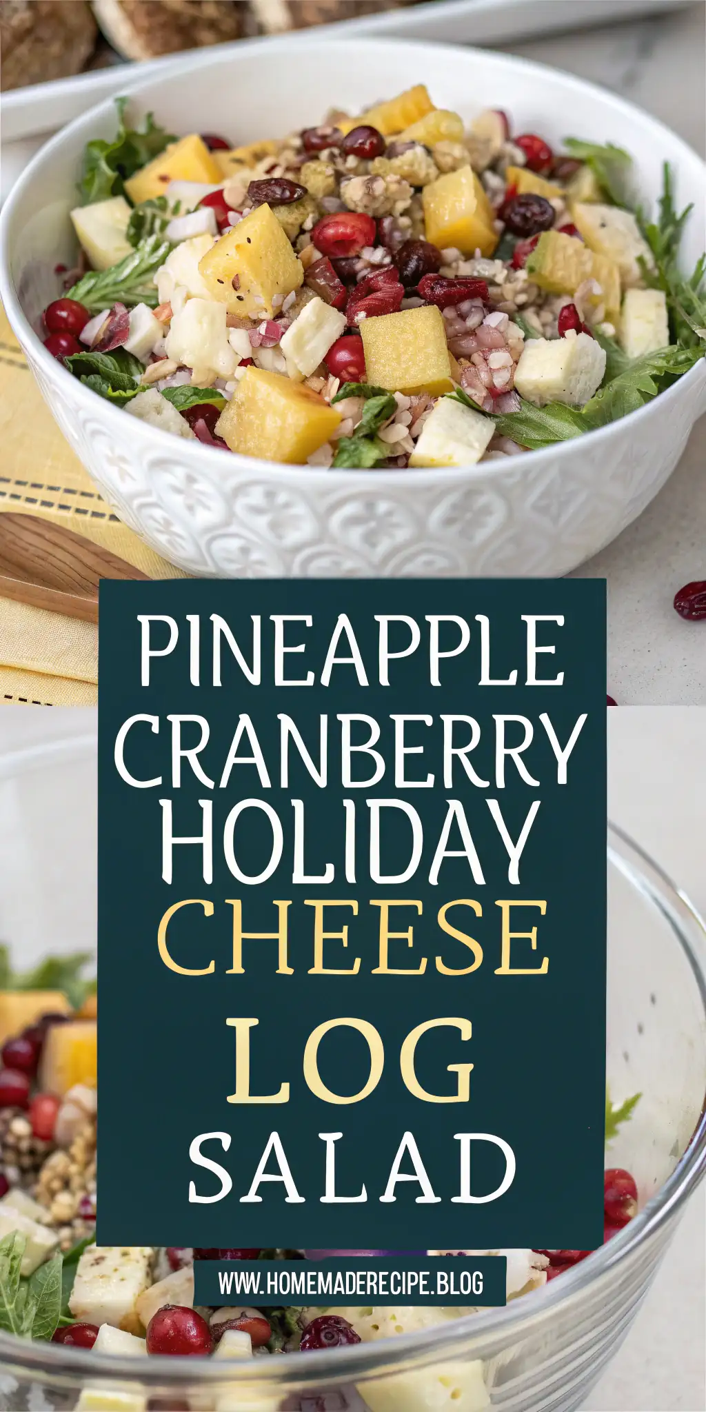 Pineapple Cranberry Holiday Cheese Log