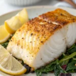 A delicious plate of Air Fryer Halibut
