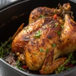 A delicious plate of Air Fryer Cornish Hen
