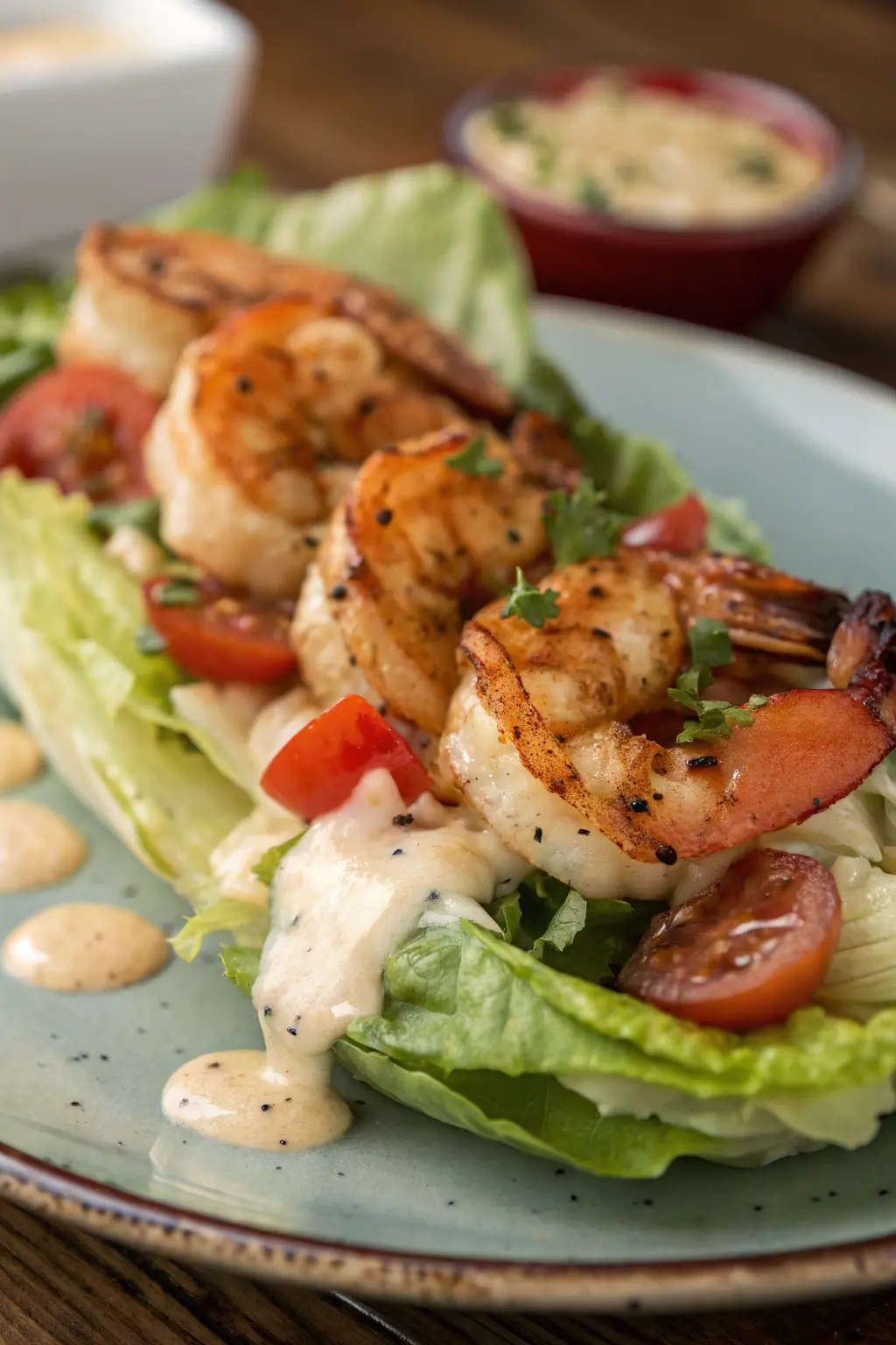A delicious plate of Grilled Shrimp Louie